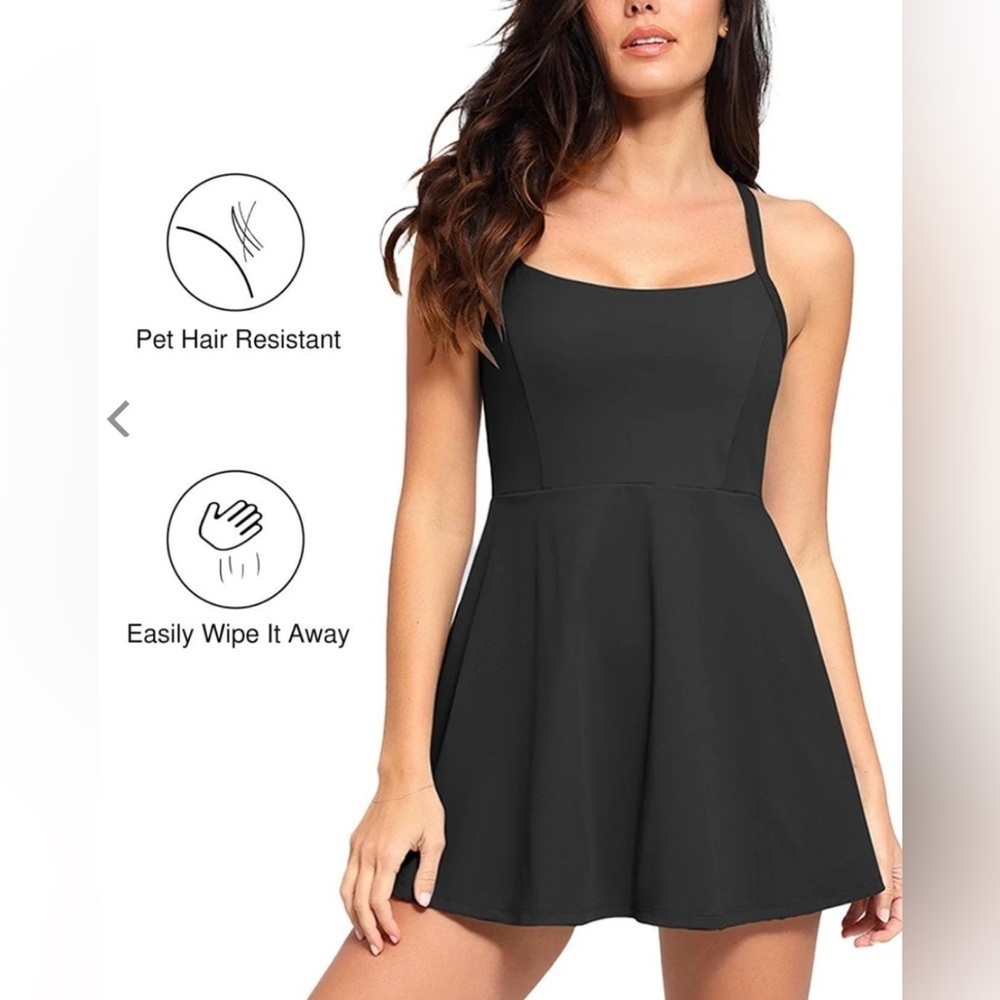 POPILUSH Shapewear Crisscross Back Workout Dress - Picture 9 of 10